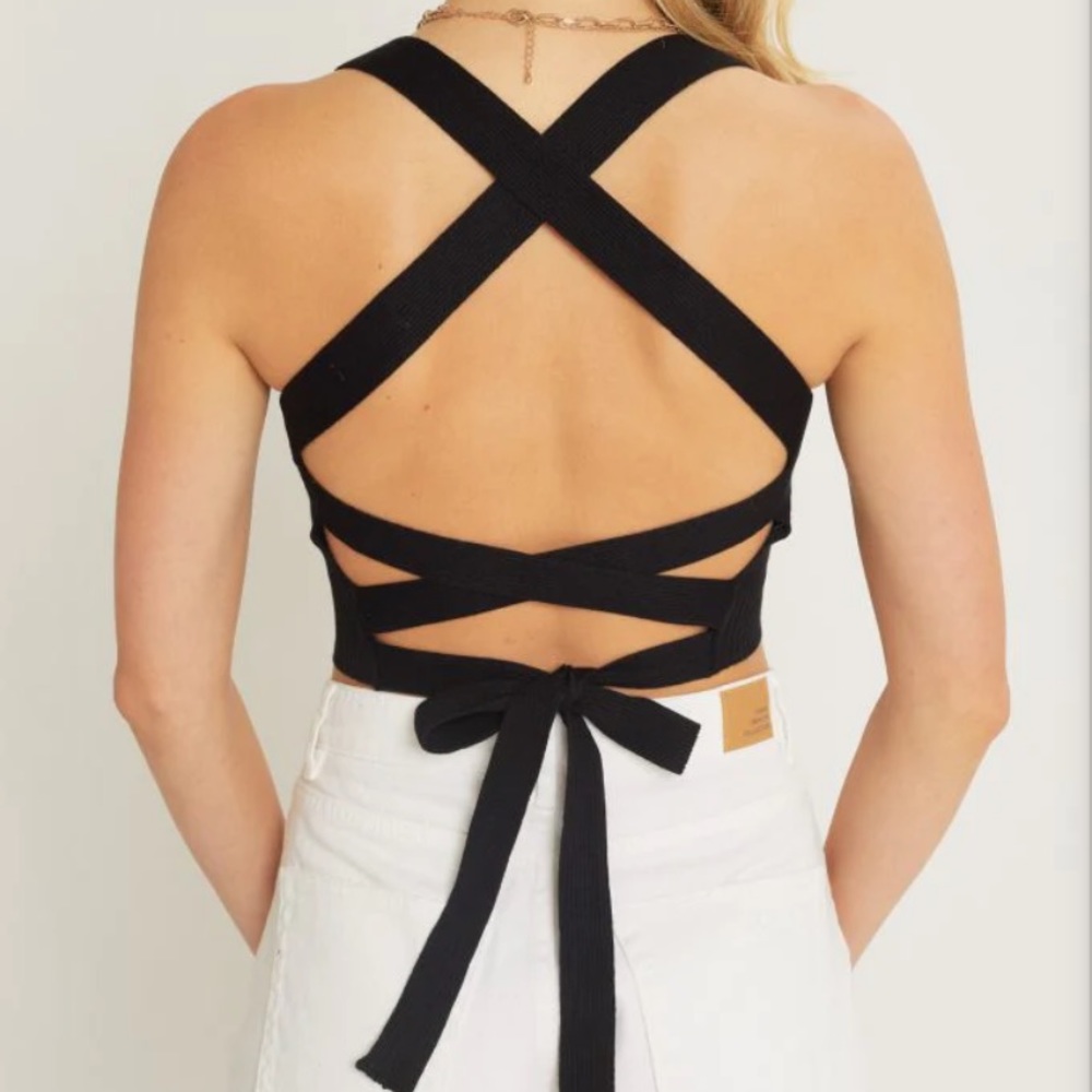 Crisscross Cropped Tank Top